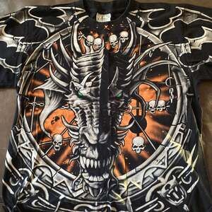 90s Crazy Vintage Affliction Style Dragon Fullprint T-shirt